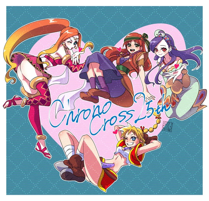 kid, leena, riddel, and miki (chrono cross) drawn by shikiwo