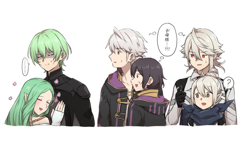 male robin, male corrin, rhea, male byleth, female morgan, and 1 more (fire emblem and 3 more) drawn by zuzu_(ywpd8853)