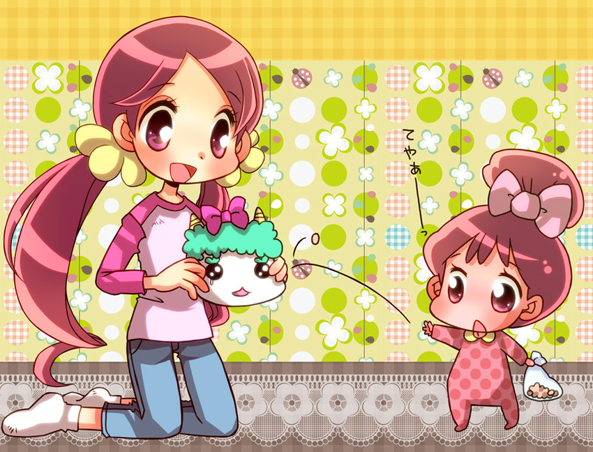 hanasaki tsubomi, chypre, and hanasaki futaba (precure and 1 more) drawn by hiyopuko