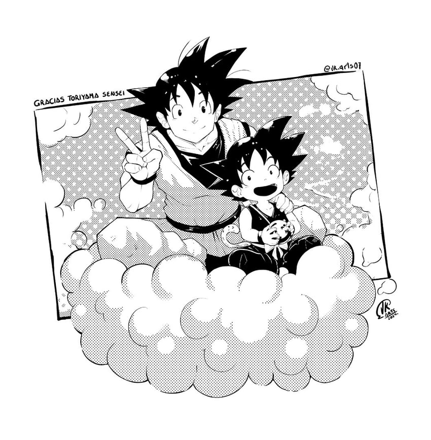 son goku (dragon ball and 1 more) drawn by jk_arts