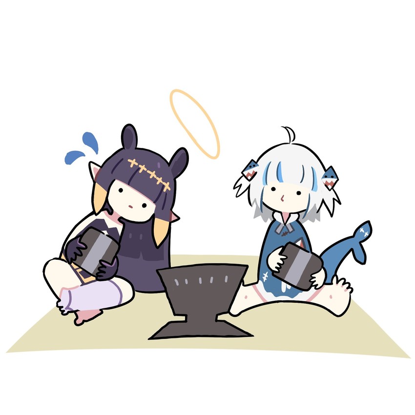 gawr gura and ninomae ina'nis (hololive and 1 more) drawn by takeru_(hashiru11275)