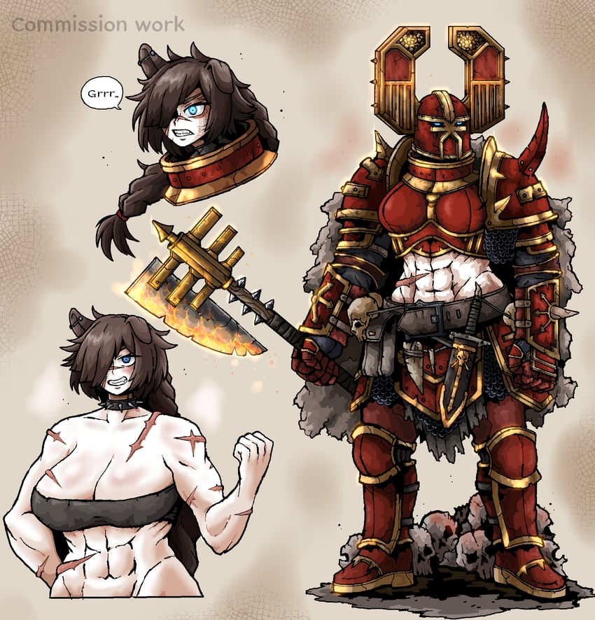 adeptus astartes and chaos space marine (warhammer 40k) drawn by octosoup