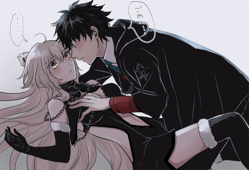 fujimaru ritsuka and jeanne d'arc alter (fate and 1 more) drawn by omizu_(omz)