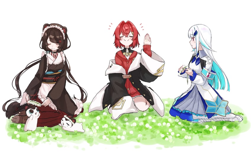 lize helesta, ange katrina, inui toko, and banken (nijisanji) drawn by 3znk