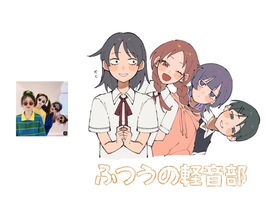hatono chihiro, kouyama rin, fujii ayame, and uchida momo (futsuu no keion-bu) drawn by 26tumugi