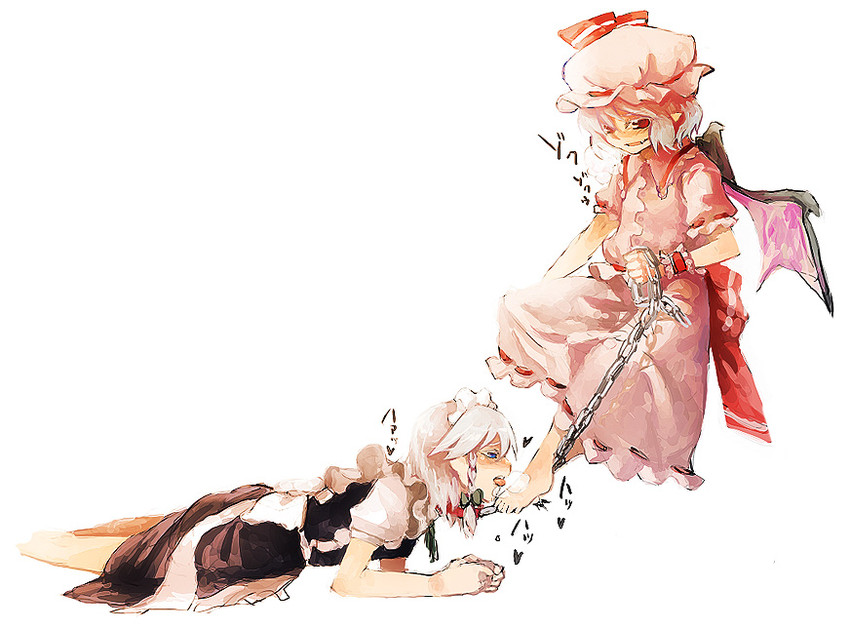 remilia scarlet and izayoi sakuya (touhou) drawn by takishima_asaka