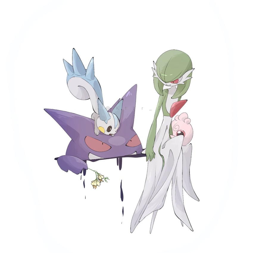 gardevoir, gengar, pachirisu, and igglybuff (pokemon) drawn by ktbr_2