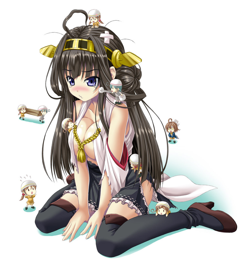 kongou and damage control crew (kantai collection) drawn by noritama_(gozen)