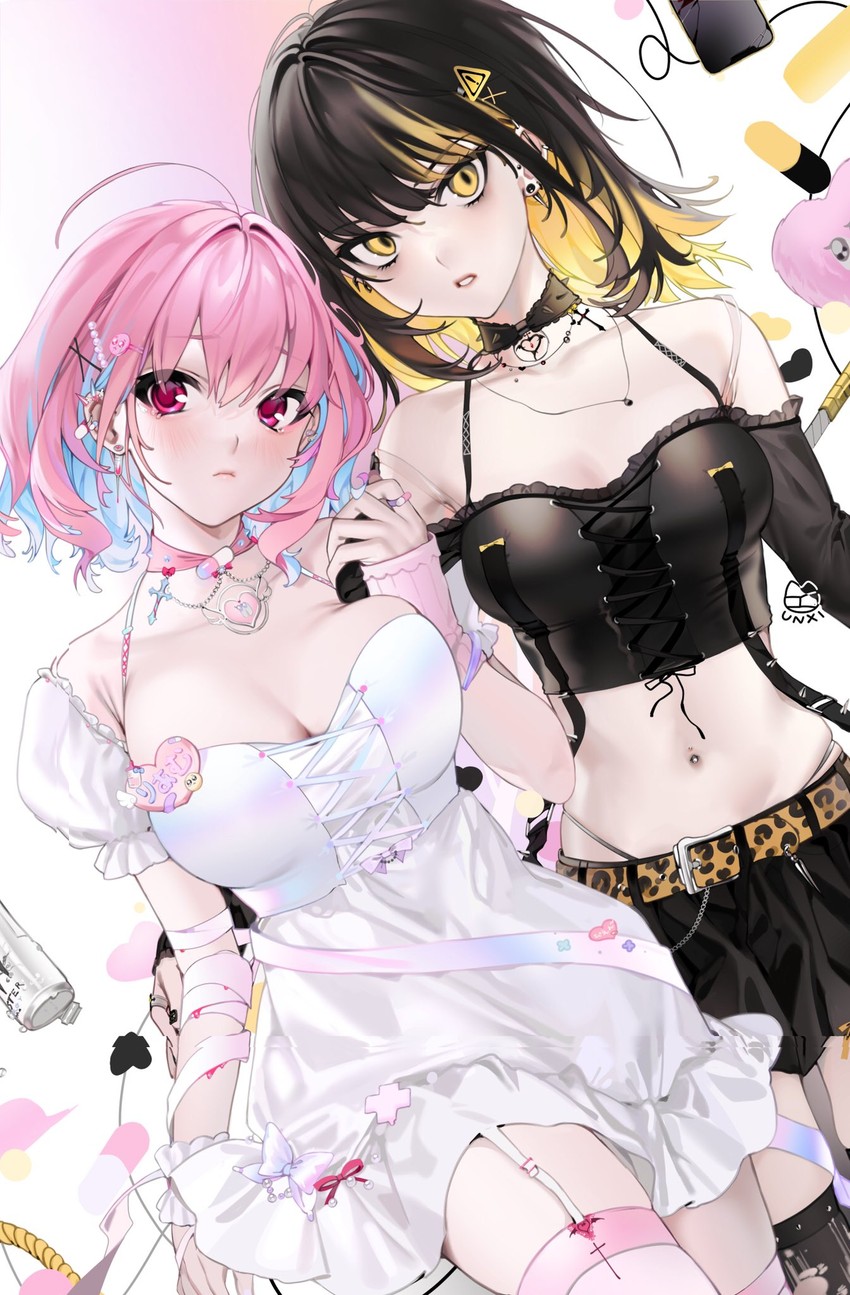 yumemi riamu and ikaruga luca (idolmaster and 2 more) drawn by unxi