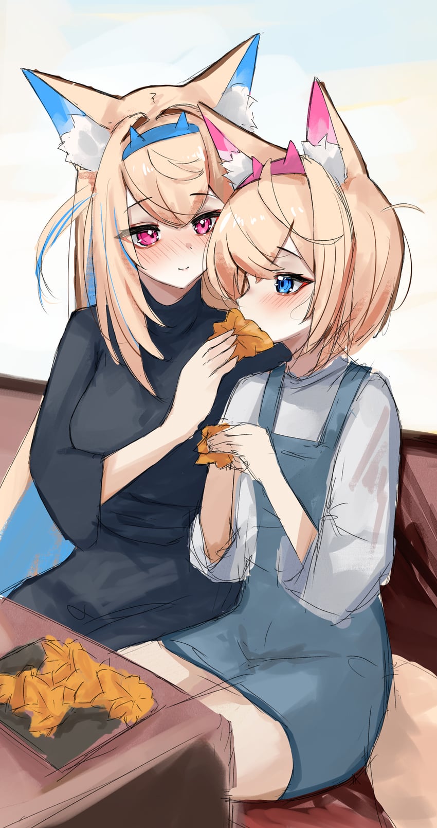 fuwawa abyssgard and mococo abyssgard (hololive and 1 more) drawn by rifufu