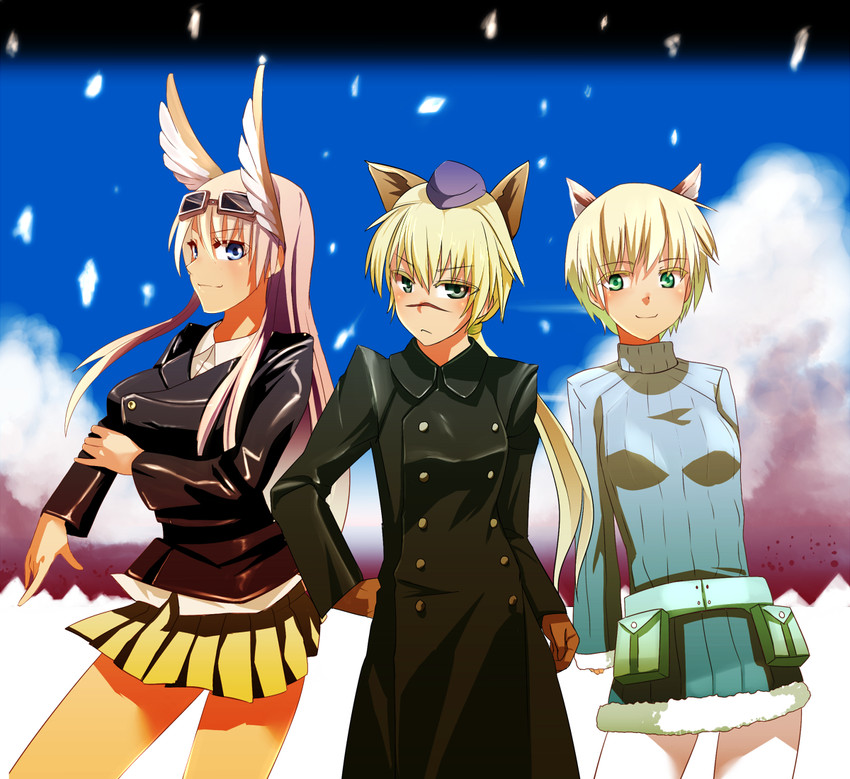 hanna-justina marseille, hanna rudel, and hanna wind (world witches series and 3 more) drawn by unier