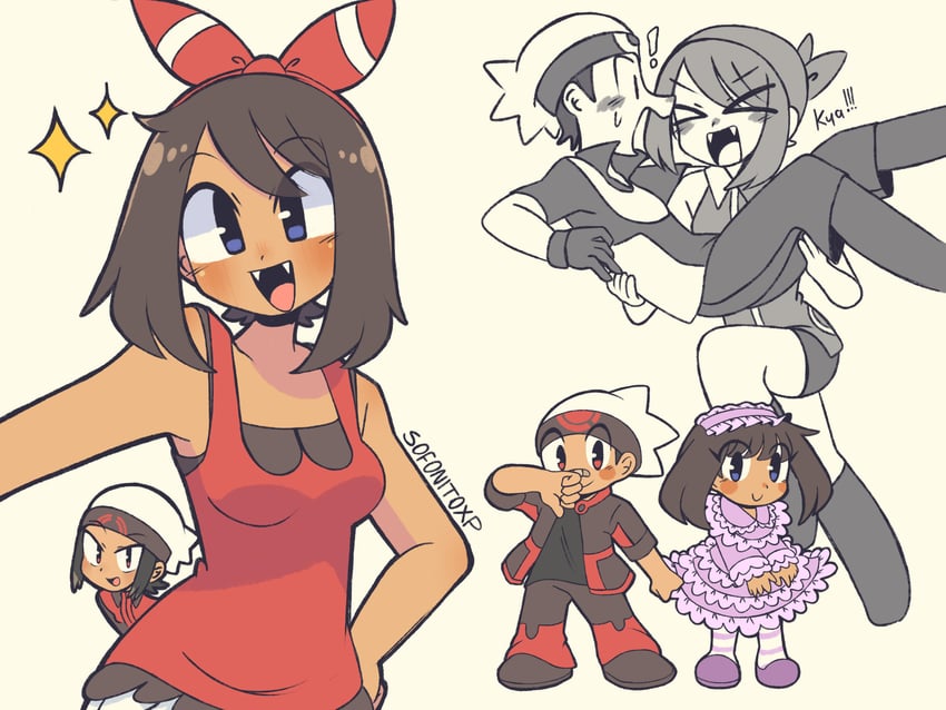 may and brendan (pokemon and 1 more) drawn by sofo_soup