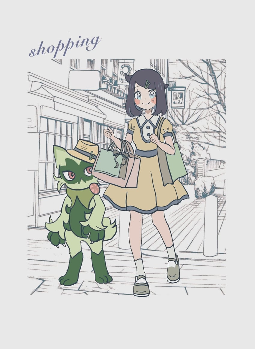 liko and floragato (pokemon and 1 more) drawn by hitsuji_saibou