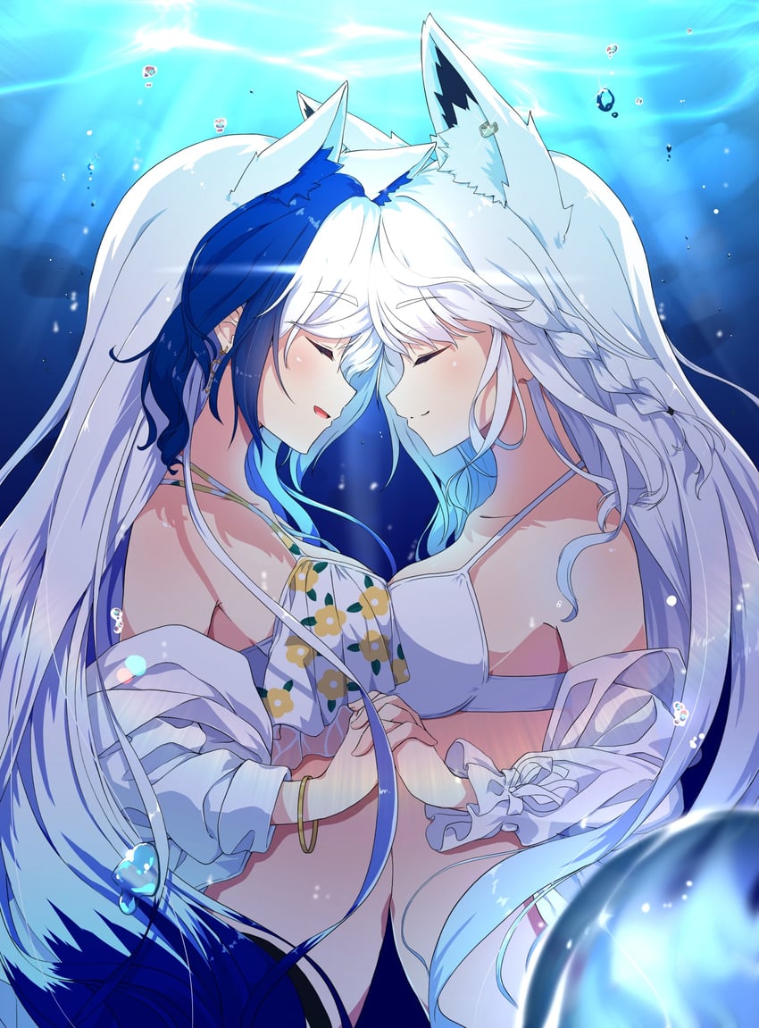 shirakami fubuki and aomiya yozuri (hololive and 1 more) drawn by namikawa_kuroha