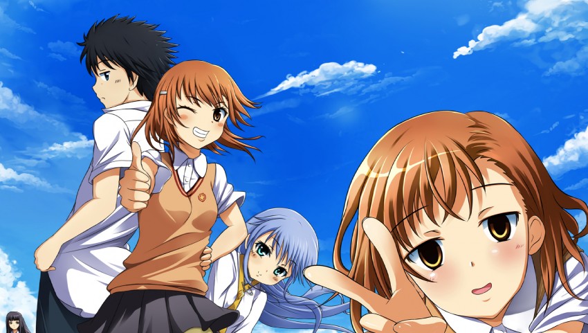misaka mikoto, kamijou touma, index, misaka imouto, and himegami aisa (toaru majutsu no index and 2 more) drawn by surprise_(tishik18)