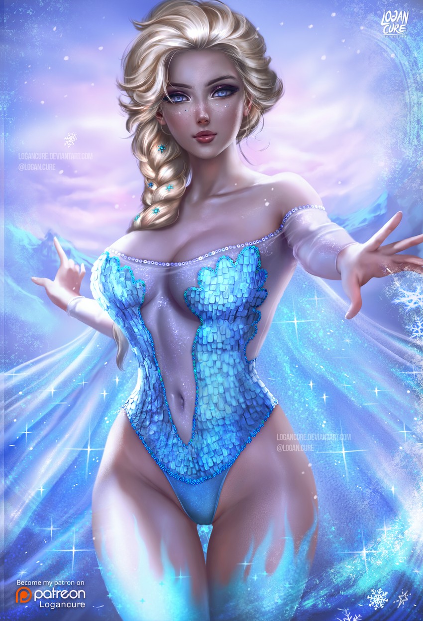 elsa (frozen) drawn by logan_cure