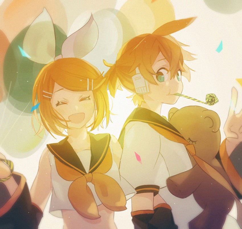 kagamine rin and kagamine len (vocaloid) drawn by chi_ya