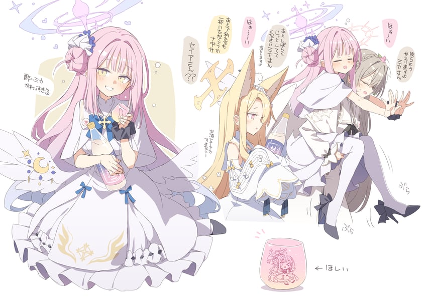 mika, seia, and nagisa (blue archive) drawn by satou_kibi
