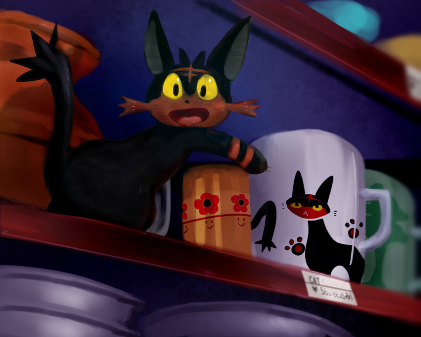 litten and jiji (pokemon and 1 more) drawn by cosmo_(465lilia)