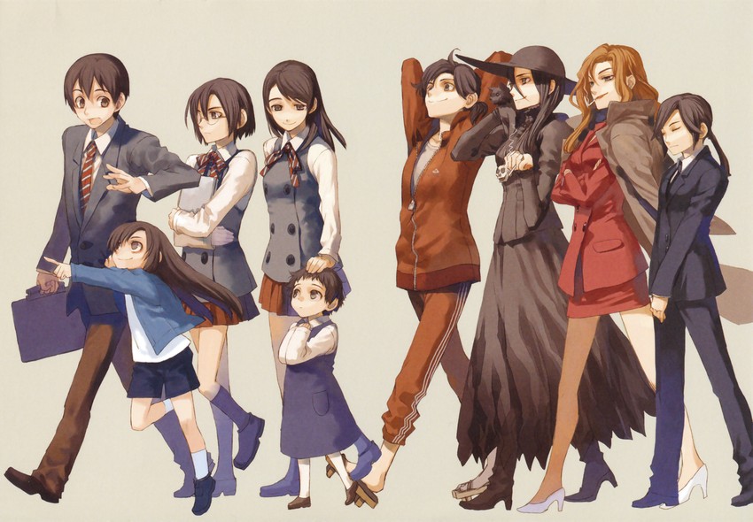 kuhouin murasaki, murakami ginko, kurenai shinkurou, houzuki yuuno, yamie, and 4 more (kure-nai) drawn by yamamoto_yamato