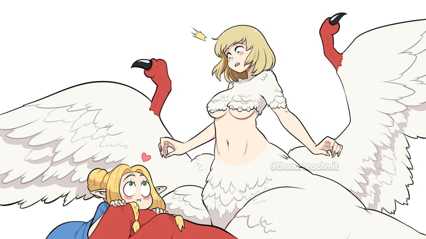marcille donato and falin touden (dungeon meshi) drawn by aaron_schmit