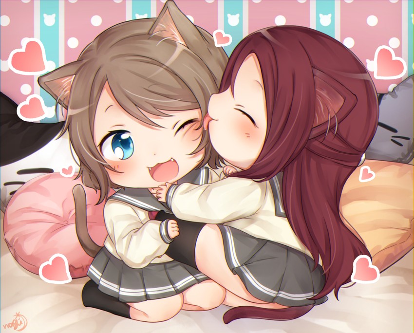 watanabe you and sakurauchi riko (love live! and 1 more) drawn by mkzk_nagi