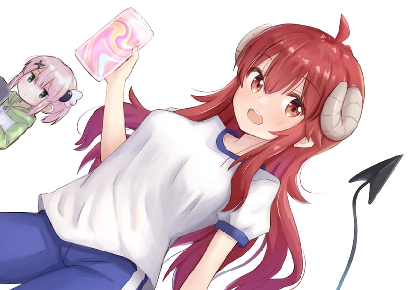 yoshida yuuko and chiyoda momo (machikado mazoku) drawn by kuramoto_takato