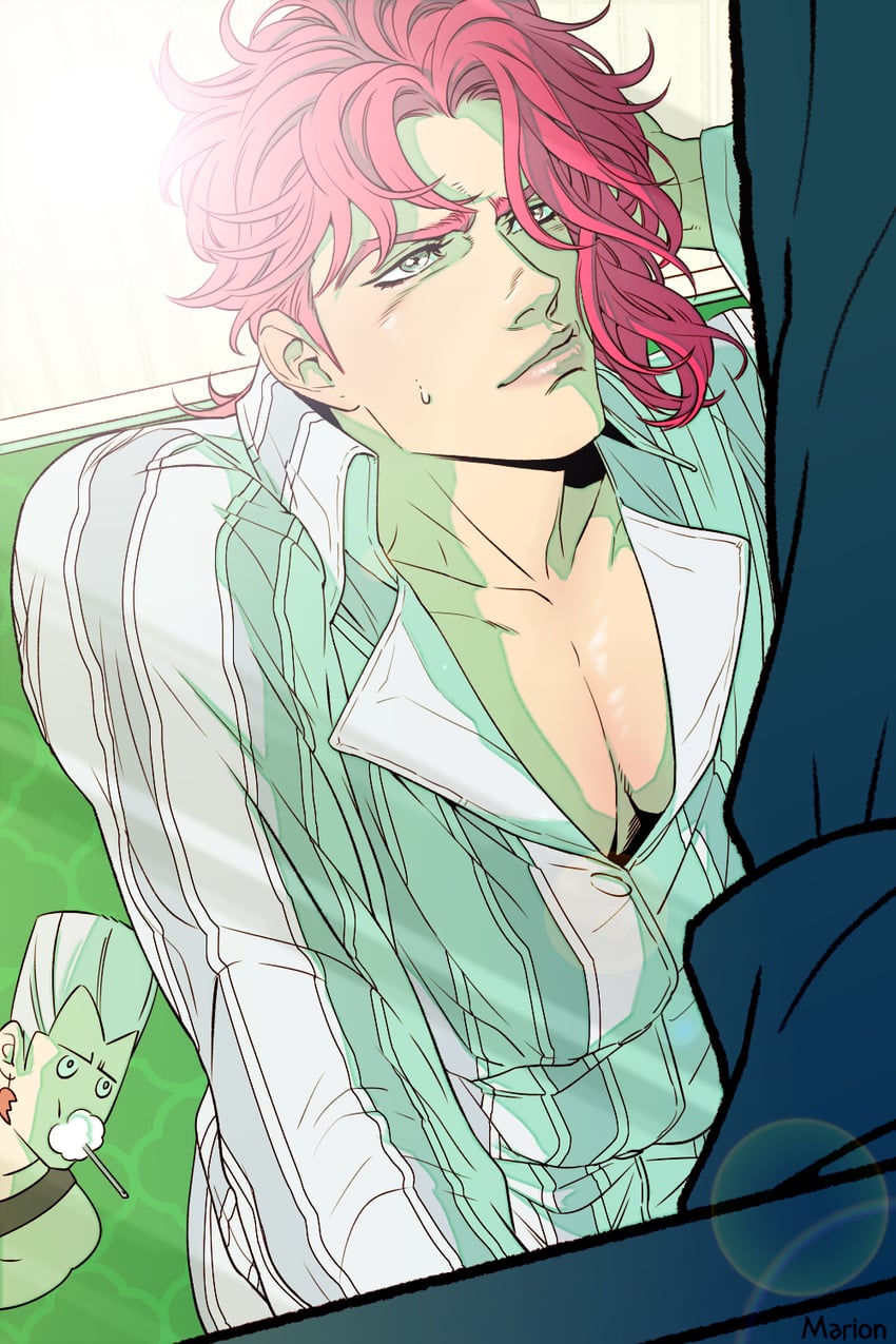 kakyoin noriaki and jean pierre polnareff (jojo no kimyou na bouken and 1 more) drawn by marion-ville