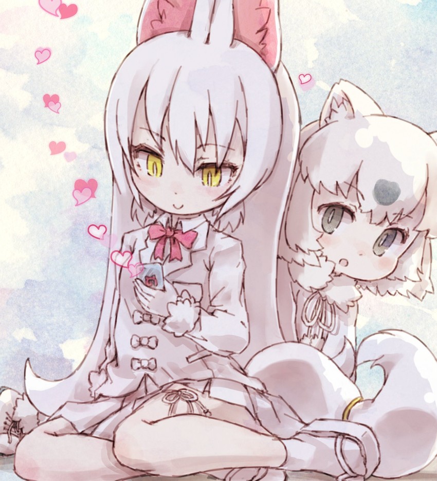 oinari-sama, polar bear, and satou haruka (kemono friends) drawn by kolshica