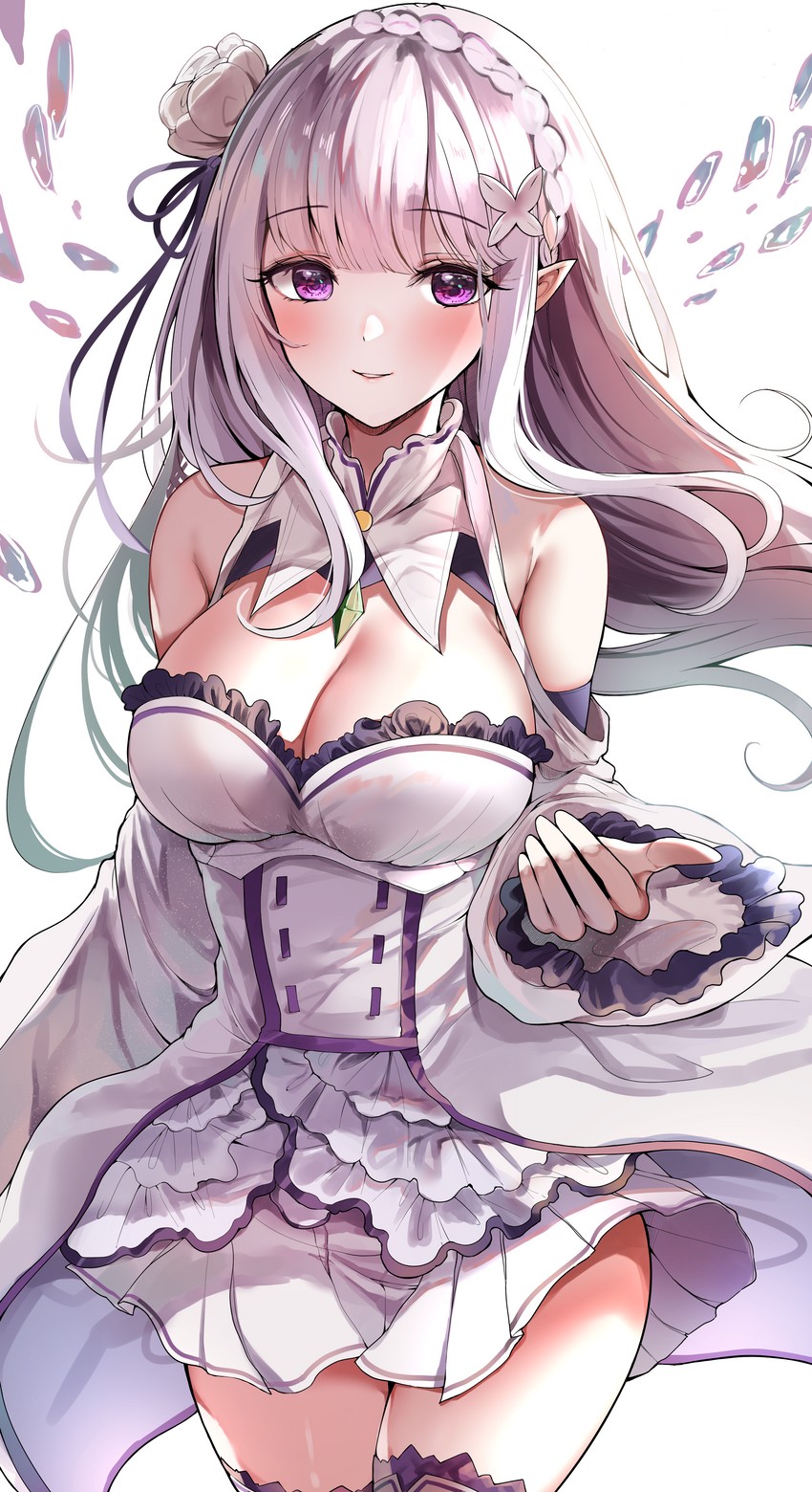 emilia (re:zero kara hajimeru isekai seikatsu) drawn by sak_(lemondisk)