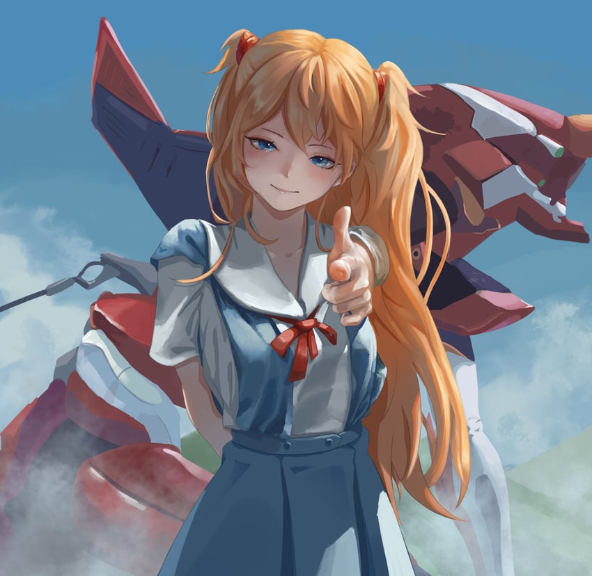 souryuu asuka langley and eva 02 (neon genesis evangelion) drawn by yihzi_yangliu
