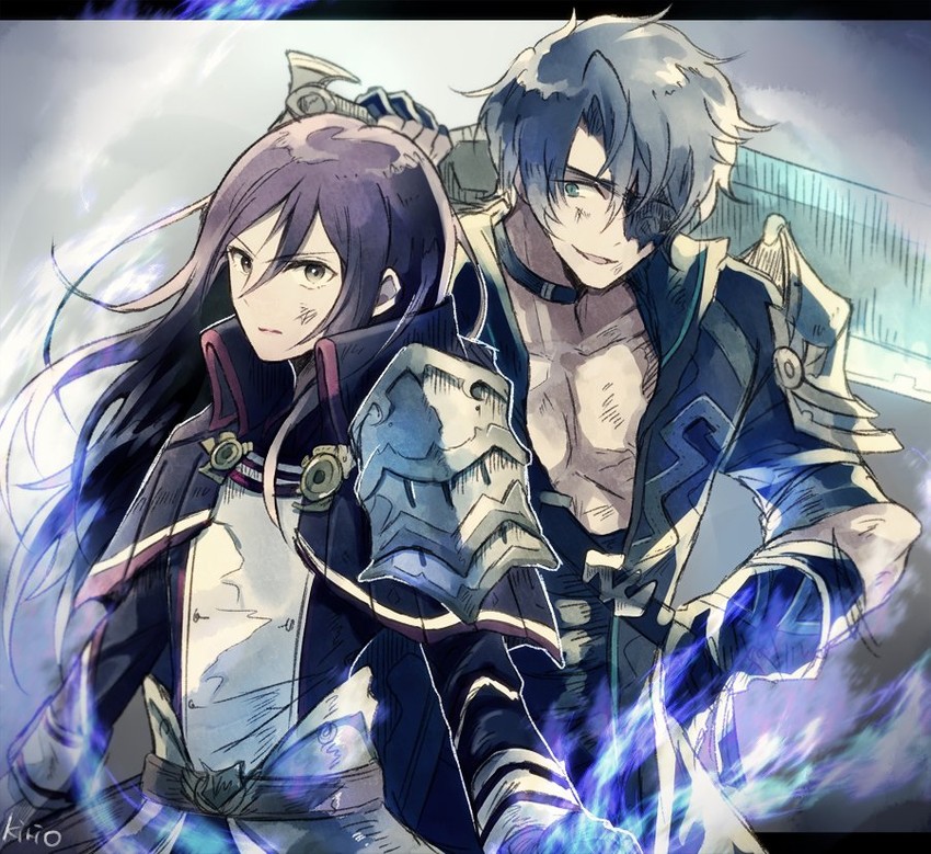 morag ladair and zeke von genbu (xenoblade chronicles and 1 more) drawn by kro
