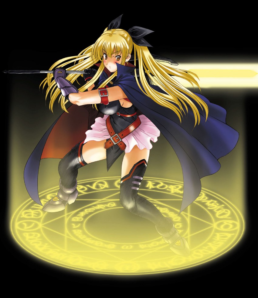 fate testarossa, bardiche, and matsuoka kiyone (lyrical nanoha and 3 more) drawn by kamia_(not_found)
