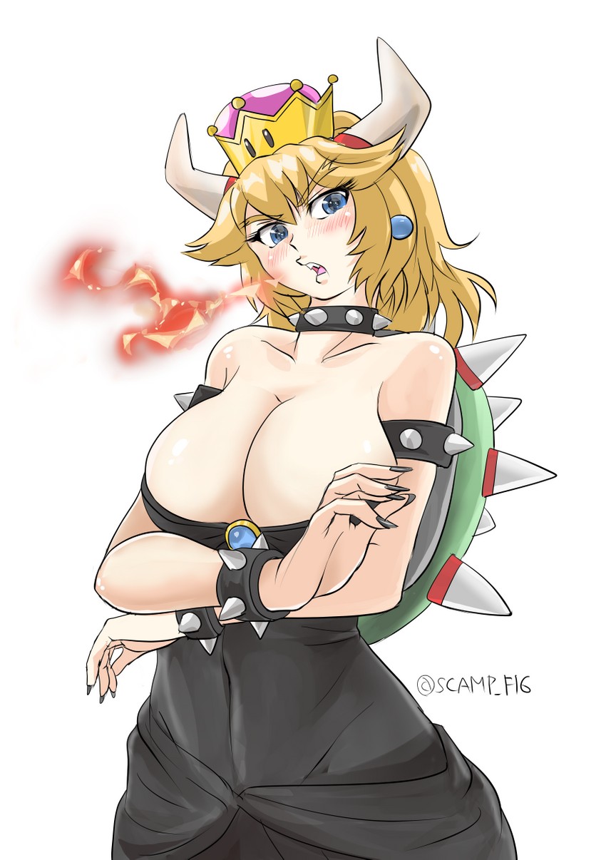 bowsette (mario and 1 more) drawn by scamp_(scamp_f16)