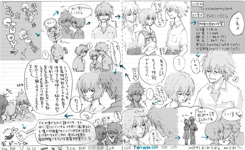 ayanami rei and nagisa kaworu (neon genesis evangelion) drawn by lrk