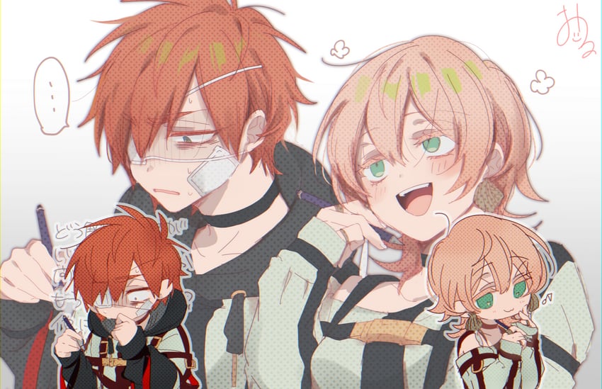 kajiyama fuuta and kusunoki muu (milgram) drawn by kao_ru05