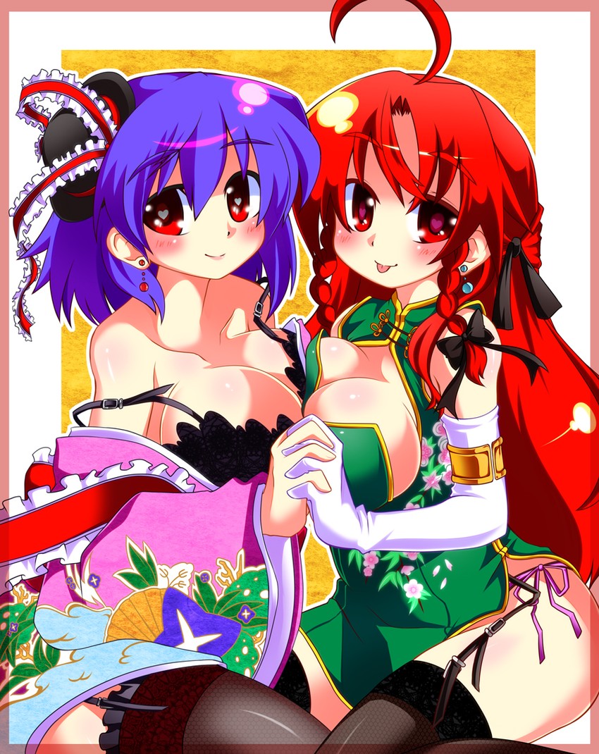 hong meiling and nagae iku (touhou) drawn by gin_(shioyude)