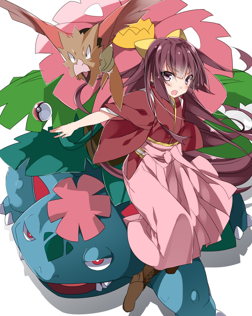 kamikaze, venusaur, and spearow (kantai collection and 1 more) drawn by mtu_(orewamuzituda)