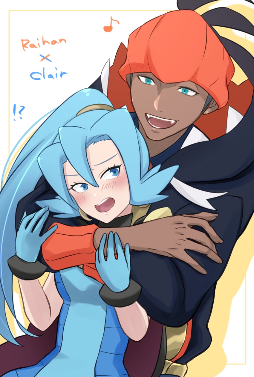 raihan and clair (pokemon and 2 more) drawn by emil_as