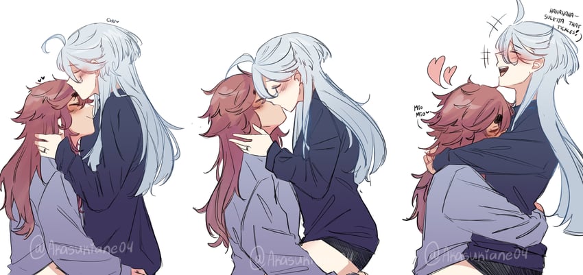 suletta mercury and miorine rembran (gundam and 1 more) drawn by akasukiane04