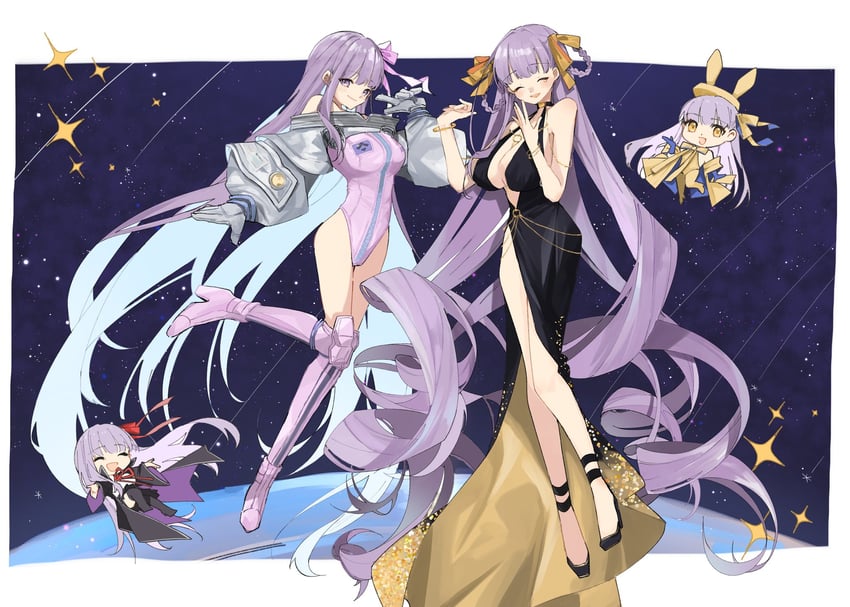 bb, bb dubai, bb cosmo, and golden bb (fate and 1 more) drawn by kagari452