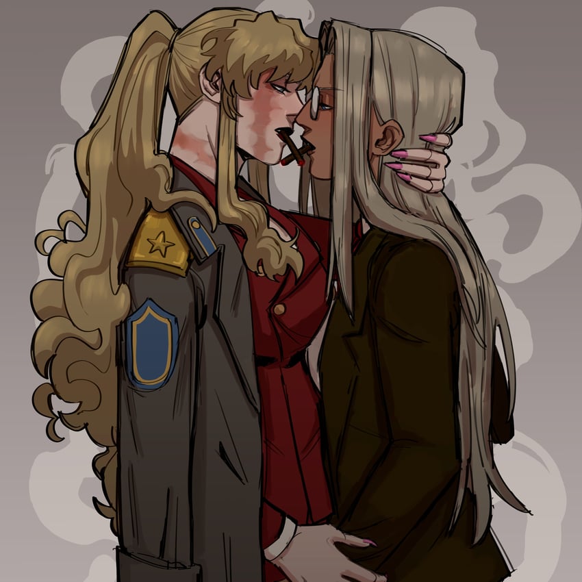 balalaika and integra hellsing (black lagoon and 1 more) drawn by uio590