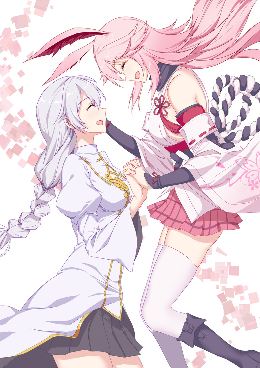 yae sakura and kallen kaslana (honkai and 1 more) drawn by 5plus