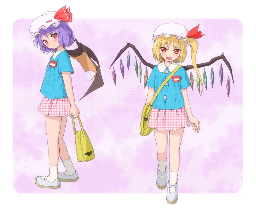remilia scarlet and flandre scarlet (touhou) drawn by uboaa_(uhhohho)