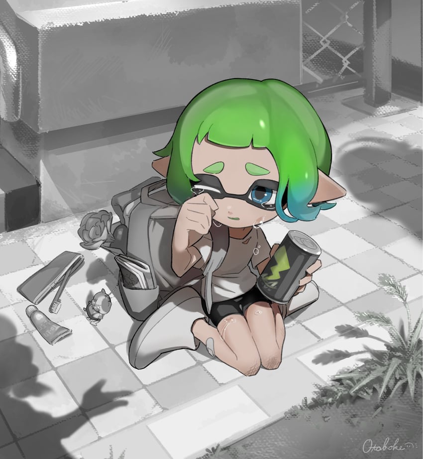 inkling player character, inkling girl, and judd (splatoon) drawn by otoboke-san