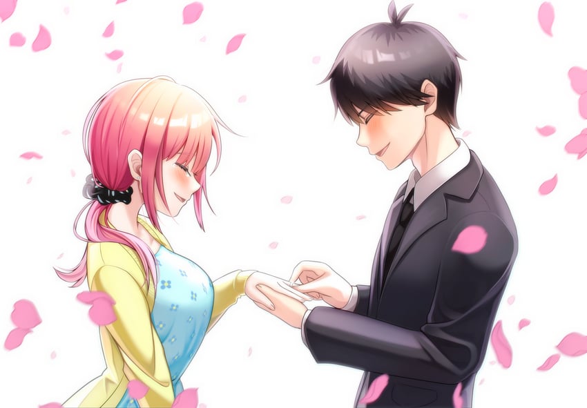 nakano nino and uesugi fuutarou (go-toubun no hanayome) drawn by kurosaki_coco