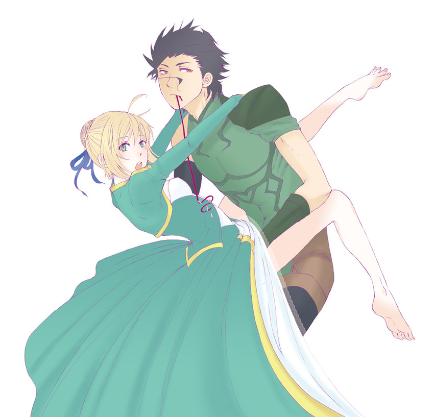 artoria pendragon, saber, and diarmuid ua duibhne (fate and 1 more) drawn by ichimura_(heco)