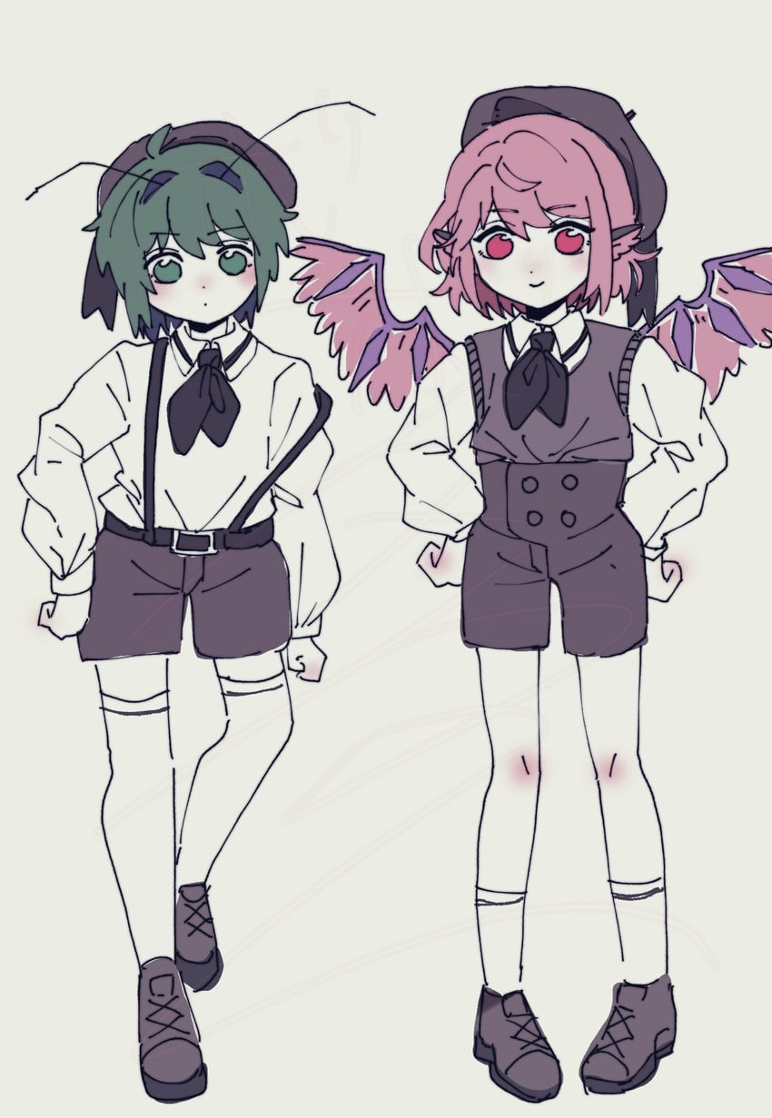 mystia lorelei and wriggle nightbug (touhou) drawn by bobotatamu