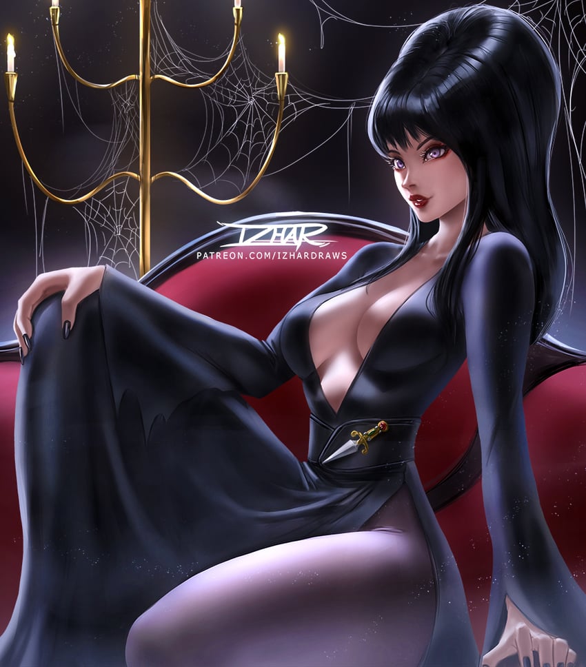 elvira (elvira: mistress of the dark) drawn by izhardraws