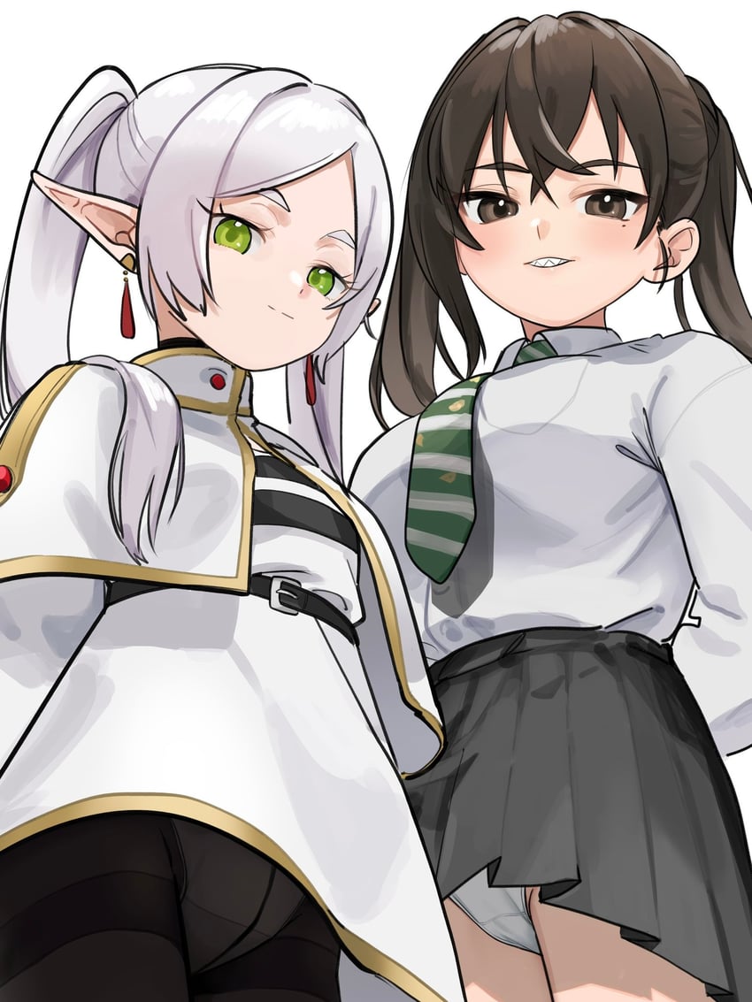 frieren and sunazuka akira (idolmaster and 2 more) drawn by u_no_nijiart